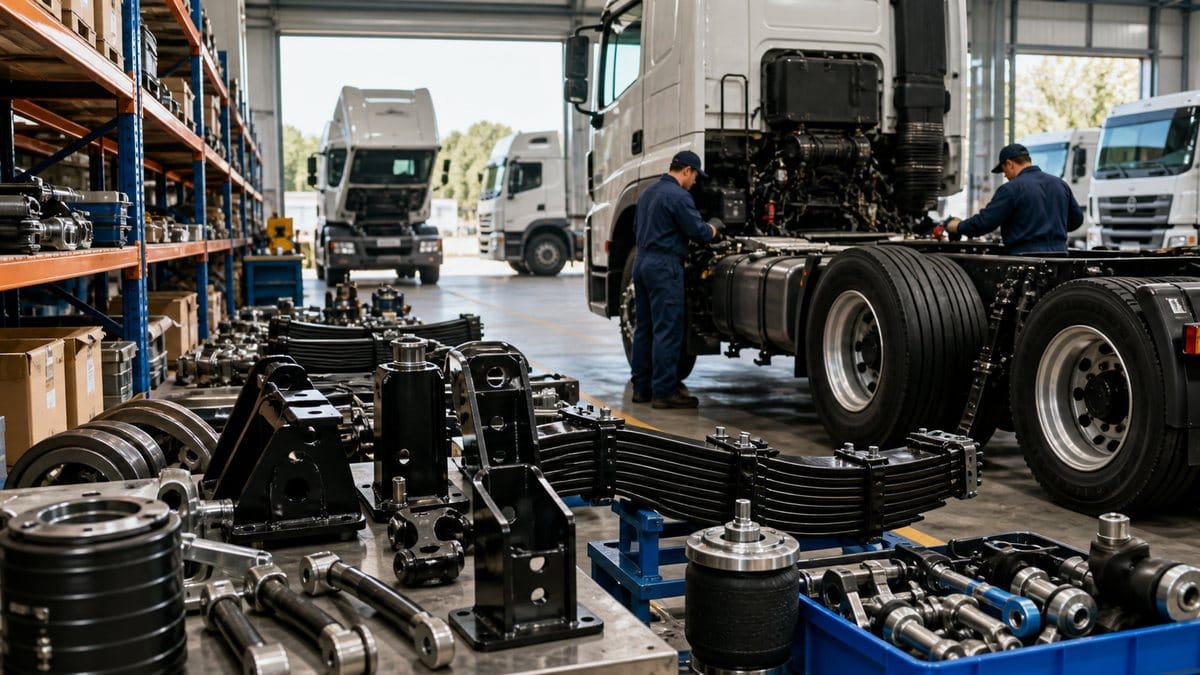 Heavy truck fleet maintenance with replacement chassis and suspension parts